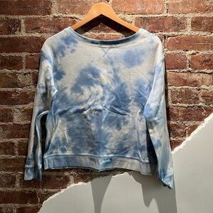 Splendid Blue Tie Dye Cropped Sweatshirt